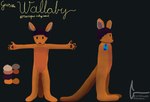 afro anthro dark_hair featureless_crotch featureless_feet feet gus_(wallabra) hi_res macropod male mammal marsupial model_sheet simple_background solo two_tone_chest wallabra wallaby