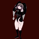 2024 3d_(artwork) 3d_animation alternate_costume alternate_species alternative_fashion animated bangs black_boots black_clothing black_eyeshadow black_footwear black_headwear blue_eyes blunt_bangs boots bouncing_breasts breasts brown_background brown_hair cel_shading clothing digital_media_(artwork) ears_down elf eyeshadow female finger_gun fool's_hat footwear full-length_portrait gesture glitch_productions goth hair half-closed_eyes hand_gesture hat head_bobbing headgear headwear humanoid humanoid_pointy_ears jester knee_boots knee_highs legwear long_boots long_sleeves makeup multicolored_eyes narrowed_eyes no_sound noseless not_furry pale_skin patch_(fabric) pivoted_ears pointing pointing_down pomni_(tadc) portrait red_eyes shaded shadsterwolf shoes short_playtime shoulderless_topwear side_bangs simple_background skull_accessory small_waist solo the_amazing_digital_circus thick_thighs wasp_waist webm