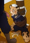 Rating: e
ID: 5630825
Date: 2025-06-09 12:08:37 -0400
Status: active
Score: 173
after_sex anthro biped black_nose bodily_fluids bound carbinecat_(character) cheetah clothed clothing cum cum_in_mouth cum_inside cum_on_face cum_on_ground detailed_background duo felid feline fingers fur genital_fluids genitals half-erect hi_res humanoid_genitalia humanoid_penis male male/male mammal on_ground penis questionable_consent red_eyes sailor_uniform tongue tongue_out twang yellow_body yellow_fur post #5630825