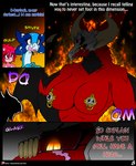 2018 absurd_res anthro bear big_breasts blue_eyes blueberry_jam_(viroveteruscy) bone breasts comic daylock_(viroveteruscy) demon english_text female frosting glowing glowing_eyes group hair hi_res mammal nipple_covers open_mouth pink_hair raspberry_(viroveteruscy) red_eyes reptile scalie scar skull text trio url viroveteruscy warning_cream_filled wings