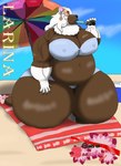 alythewolfcat anthro beach bikini bow_ribbon clothing dessert ear_piercing ear_ring eyewear female food hi_res huge_thighs hyper hyper_thighs ice_cream larina magazine_page mammal muscular mustelid orange_eyewear orange_sunglasses otter overweight overweight_female piercing pinup popsicle popsicle_in_mouth pose ring_piercing sea_otter sitting solo sunglasses swimwear thick_thighs towel two-piece_swimsuit umbrella wide_hips