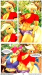 3d_(artwork) 4k 9:16 absurd_res anthro anthrofied apple_bloom_(mlp) applejack_(mlp) big_breasts blonde_hair breasts cleavage clothed clothing comic dialogue digital_media_(artwork) english_text equid equine female friendship_is_magic hair hasbro hi_res holding_breast horse mammal my_little_pony pony sibling_(lore) sister_(lore) sisters_(lore) text url whiteskyline