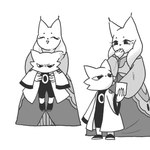 1:1 angry anthro clothed clothing duo ear_tuft ear_twitch felid feline female lady_ethereal_(nine_sols) larger_female lynx male male/female mammal monochrome nine_sols open_mouth open_smile red_candle_games robe size_difference smaller_male smile solarian standing tea_cat23 tuft yi_(nine_sols)