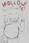 2023 2:3 ambiguous_gender ambiguous_prey anthro anthro_pred asking_how belly big_belly big_tail biped black_text blep bodily_noises closed_smile clothed clothed_anthro clothed_female clothing contextual_arrow crossed_fingers digestion digestion_noises digital_drawing_(artwork) digital_media_(artwork) directional_arrow domestic_cat ears_up emily_(tcsrjx) english_description english_text exclamation_point felid feline felis female female_(lore) female_anthro female_pred floating_whiskers fully_inside gesture green_text grey_background guide_lines gurgle_(sound_effect) half-closed_eyes hand_gesture hi_res huge_belly long_sleeves long_tail looking_at_viewer mammal monotone_background mouth_closed narrowed_eyes no_underwear one_eye_closed onomatopoeia portrait prick_ears question_mark raised_tail rumbling_stomach same_size_vore shortened_sound_effect simple_background sketch smile smiling_at_viewer soft_vore solo sound_effect_variant sound_effects standing sweater tail tcsrjx text three-quarter_portrait three-quarter_view tight_clothing tight_sweater tight_topwear tongue tongue_out topwear twitter twitter_logo underlined_text unseen_prey vore vowelless vowelless_sound_effect x_logo