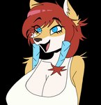 alpha_channel animated anthro big_breasts blue_eyes bouncing_breasts braided_hair breasts brown_body canid canine canis cleavage clothed clothing countershade_face countershade_torso countershading digital_media_(artwork) eyelashes female fur hair mammal mouth_closed open_mouth open_smile red_hair red_wolf shirt short_playtime simple_background smile solo spoopy's_art_slave tank_top topwear trans_(lore) trans_woman_(lore) translucent translucent_hair transparent_background white_clothing white_shirt white_tank_top white_topwear wolf wolf_nanaki