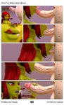 3d_(artwork) absurd_res big_breasts bodily_fluids breasts comic crossgender dialogue digital_media_(artwork) duo ear_piercing ear_ring elf felicia_(tahlian) fellatio female female_penetrated freckles genitals goblin green_body green_skin gynomorph_(lore) hair hi_res humanoid humanoid_pointy_ears licking licking_lips licking_own_lips male male/female male_penetrating male_penetrating_female nipples not_furry nude oral penetration penile penis piercing pubes red_hair ring_piercing saliva saliva_string sex short_stack tahlian text tongue tongue_out url vein veiny_penis