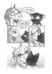 2022 absurd_res anthro big_breasts braided_hair braided_ponytail breasts clothing comic digital_media_(artwork) domestic_cat duo english_text equid equine eyes_closed felid feline felis female fur grey_body grey_fur greyscale hair hi_res horse interspecies kiss_on_lips kissing lady_haurse larger_female love male mammal midriff monochrome navel outside_panel pester ponytail ranch shaded shirt size_difference skinny_male slightly_chubby smaller_male smile speech_bubble text thick_thighs tied_shirt topwear ulysses_(pester) wide_hips