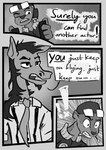 2022 absurd_res anthro armor bomber_jacket clenched_teeth clothed clothing comic dialogue digital_media_(artwork) duo english_text equid equine facial_hair fur greyscale hair halcyon_(series) headgear helmet hi_res horse lost_andsafe male mammal manager_(halcyon) mane monochrome mustelid necktie open_mouth otter pilot pilot_(halcyon) screentone simple_background speech_bubble teeth text