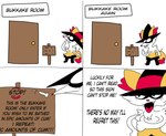 anthro braixen clothing comic dialogue english_text female generation_6_pokemon hat headgear headwear humor meme nintendo pokemon pokemon_(species) ponporio sign solo text that_sign_wont_stop_me witch_hat