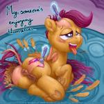 Rating: e
ID: 1356790
Date: 2017-10-15 20:00:42 -0400
Status: active
Score: -34
1:1 animal_genitalia animal_vulva anus bodily_fluids clitoris drooling english_text equid equine equine_genitalia equine_vulva feathers female feral friendship_is_magic genitals hasbro hi_res hooves horse magic mammal my_little_pony offscreen_character one_eye_closed personal_grooming razor saliva scootaloo_(mlp) shaved shaving shaving_fetish shaving_head smudge_proof solo text tools toony underhoof url vulva wet what wink post #1356790