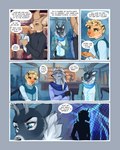 4:5 anthro antlers base_three_layout big_ears black_body black_fur blockage_(layout) blue_border border brown_body brown_fur canid canine ciel_(cinderfrost) clothing comic deer demicoeur dialogue digital_media_(artwork) english_text felid female fence fennec_fox five_frame_image fox frost_(cinderfrost) fur glace_(cinderfrost) grey_body grey_fur group hi_res horizontal_blockage horn inside ivy_(demicoeur) male mammal markings mustelid otter pantherine raine_(demicoeur) snow_leopard solo spots spotted_body spotted_fur text three_row_layout trio true_fox white_body white_fur