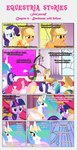 absurd_res alice_goldenfeather_(estories) anthro applejack_(mlp) black_border border brown_spots canterlot chimera clothing cowboy_hat dialogue discord_(mlp) draconequus ears_down ears_up earth_pony english_text equid equine estories eyes_closed female feral fluttershy_(mlp) folded_wings friendship_is_magic frown group hasbro hat headgear headwear hi_res horn horse inside male mammal mane_six_(mlp) my_little_pony mythological_creature mythological_equine mythology open_mouth pegasus pinkie_pie_(mlp) pivoted_ears pony princess_celestia_(mlp) rainbow_dash_(mlp) rarity_(mlp) regalia spots spread_wings stained_glass text twilight_sparkle_(mlp) unicorn winged_unicorn wings