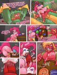 2020 abdominal_bulge absurd_res anthro balls big_breasts big_macintosh_(mlp) bouncing bouncy_castle breasts clothing comic cutie_mark dialogue duo english_text equid equine erection eyebrows eyelashes female female_penetrated fingers friendship_is_magic genitals hasbro hi_res huge_breasts legwear male male/female male_penetrating male_penetrating_female mammal medial_ring my_little_pony nipples open_mouth oral pattern_clothing pattern_legwear penetration penis pinkie_pie_(mlp) red_balls red_penis sex spread_legs spreading striped_clothing striped_legwear stripes teeth text thebigbadwolf01