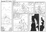 anthro backpack caught_in_the_act comic crystal desert dialogue digital_drawing_(artwork) digital_media_(artwork) domestic_cat duo english_text faceless_character faceless_male felid feline felis gamma_(james_howard) gem greyscale james_howard male mammal martin_(james_howard) monochrome size_difference surprise tail text thief