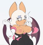 accident accidental_exposure anthro bat big_breasts breasts clothed clothing debirudog exposed_breasts eyeshadow female gloves hair handwear hi_res makeup mammal nipples rouge_the_bat sega shocked short_stack solo sonic_the_hedgehog_(series) torn_clothing wardrobe_malfunction wings