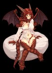 alpha_channel animal_humanoid barbariank breasts channel clothed clothing dragon dragon_humanoid european_mythology female hair hi_res humanoid loose_shirt membrane_(anatomy) membranous_wings mythological_creature mythological_scalie mythology navel off_shoulder red_dragon_(barbariank) red_hair scalie scalie_humanoid solo western_dragon western_dragon_humanoid wide_hips wings yellow_eyes