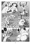 absurd_res anthro balls breasts butt canid canine comic digital_drawing_(artwork) digital_media_(artwork) drugged duo english_text female fox genitals greyscale hi_res knot male mammal monochrome mustelid nipples nude otter penis pussy sanya_(wasylthefox) substance_intoxication text wasyl_vos wasylthefox