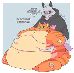 Rating: q
ID: 5771924
Date: 2025-08-11 14:31:07 -0400
Status: active
Score: 7
anthro belly big_belly bow_accessory bow_ribbon canid canine canis cheek_tuft claws cleanplague cloak clothing death_(puss_in_boots) dialogue domestic_cat dreamworks dual_wielding duo emanata facial_markings facial_tuft felid feline felis fur fuzzy green_eyes grey_background grey_body grey_fur head_markings head_tuft helpless hi_res holding_object holding_weapon huge_belly knife_play looking_up male mammal markings mask_(marking) moobs morbidly_obese morbidly_obese_anthro morbidly_obese_male mostly_nude nervous number obese obese_anthro obese_male open_mouth open_smile orange_body orange_fur overweight overweight_anthro overweight_male pawpads pink_bow pink_ribbon pointy_ears poncho prick_ears pupils puss_in_boots_(dreamworks) puss_in_boots_(franchise) red_eyes shocked sickle simple_background sitting size_difference smile standing standing_behind surprised tabby_cat teeth text tuft weapon weight_gain whiskers white_pupils wolf post #5771924
