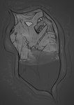 anthro anthro_prey bodily_fluids digestion_noises heartbeat imminent_digestion inside_stomach internal kobold koboldpreydrive monochrome solo stomach_acid unseen_pred unwilling_prey vore