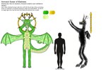 ambiguous_gender anthro antlers armveck bodily_fluids deity drekmurian halo hi_res horn male model_sheet severed_body_part severed_head shadow_creature skyslicer824 solo stained_glass tail tall tears wings