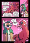 anthro baile_oricorio beak black_eyes colored comic decidueye dialogue don't_sweet_talk_me duo ear_piercing ear_ring english_text esmeralda_(oricorio) eyelashes feathered_wings feathers feet female feral generation_7_pokemon hi_res inviting louis_(decidueye) makeup male male/female mascara nintendo oricorio piercing pokemon pokemon_(species) purple_eyelids red_body ring_piercing rozalid talons text toes tongue wings