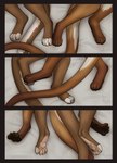 absurd_res claws comic cuddling duo female feral footsie fur hi_res leg_focus male mystery_(artist) naolu paw_to_paw pawpads paws tail