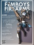 2022 3:4 4_fingers anthro arctic_warfare_(gun) ashley_(ashleyboi) bad_trigger_discipline black_clothing black_gloves black_handwear blue_body blue_fur boots bottomwear brown_hair canid canine clothing cover crop_top dipstick_tail ear_piercing ear_ring ear_tuft english_text femboy fingerless_gloves fingers fishnet_clothing fishnet_legwear footwear fox fur gloves gun hair handwear hi_res high_heeled_boots high_heels holding_gun holding_object holding_ranged_weapon holding_rifle holding_weapon jacket legwear looking_at_viewer magazine_cover male mammal marcus_gray markings midriff one_eye_closed pattern_clothing pattern_legwear pattern_thigh_highs piercing purple_eyes qr_code ranged_weapon rifle ring_piercing scope shirt shoes sitting sniper_rifle solo striped_clothing striped_legwear striped_thigh_highs stripes tail tail_markings text thigh_highs topwear tuft weapon white_body white_fur wink