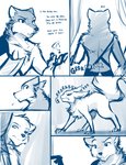 2021 adobe_photoshop_(artwork) anthro blue_and_white canid canine canis chest_tuft clothed clothing comic conditional_dnp dialogue digital_media_(artwork) duo english_text female feral fur group growling keidran magic male mammal monochrome mrs._nibbly remus_(twokinds) rodent sciurid simple_background sketch sythe_(twokinds) text tom_fischbach tree_squirrel tuft twokinds white_background wolf