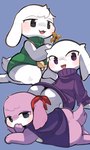 Rating: s
ID: 5293825
Date: 2025-01-07 18:28:35 -0500
Status: active
Score: 45
absurd_res ambiguous_gender anthro bigoyatsu blue_clothing blush butt cave_story chaco_(cave_story) clothing facial_scar female_(lore) flower fur green_clothing group hi_res jewelry lagomorph mammal mimiga necklace open_mouth paws plant purple_body purple_clothing purple_ears purple_fur purple_sweater purple_tail purple_topwear red_ribbon scar smile sue_sakamoto sweater tail topwear toroko trio white_body white_ears white_fur white_tail yellow_flower post #5293825
