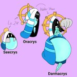 andromorph animate_inanimate celestial_being darmacrys fakemon fan_character fortune_teller hi_res humanoid intersex nintendo octospective oracrys pokemon pokemon_(species) sailor_uniform seecrys solo