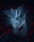 abstract_background blue_horn cuddling dragon duo feral fur furred_dragon furred_scalie grey_body grey_fur hi_res horn lin_fluffydragon lin_fluffydragon_(character) male male/male mythological_creature mythological_scalie mythology scalie signature white_body white_fur