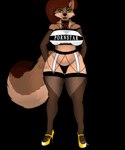 5:6 alpha_channel anthro bedroom_eyes big_breasts big_tail breasts canid canine canis clothing curvy_figure english_text female footwear hi_res high_heels lorraine_veronica mammal milfshake narrowed_eyes seductive shoes solo tail text thick_thighs voluptuous wolf