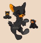 2024 ambiguous_gender anthro bear black_bear black_body black_fur brown_eyes brown_inner_ear brown_nose cel_shading chibi digital_drawing_(artwork) digital_media_(artwork) dreameleon eyebrows featureless_crotch feet full-length_portrait full_foot_pawpads fur grey_background grey_pawpads handpaw hi_res hindpaw mammal nude open_mouth outline pawpads paws pink_tongue plantigrade_pawpads plushie portrait real reference_image semi-anthro shaded simple_background snout solo tail teeth tongue ursine webkinz white_outline