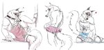 anthro canid canine canis clothed clothing crossdressing death_(puss_in_boots) dreamworks fashion femboy fluffy heart_symbol hi_res lingerie long_tail looking_at_viewer male mammal pose puss_in_boots_(franchise) red_eyes shadow skimpy solo tail ultimatellurker wolf