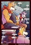 blue_eyes canid canine canis comic dialogue duo english_text fox good_boy hi_res james_mccloud kerchief locker_room male male/male mammal nintendo profanity red_eyes star_fox tail tail_motion tailwag text ventkazemaru wolf wolf_o'donnell