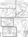 2017 almost_fully_inside anthro bodily_fluids breasts comic delphox dialogue drooling english_text female feral fidchellvore forced generation_1_pokemon generation_4_pokemon generation_6_pokemon ingrid_(fidchellvore) larger_anthro larger_female larger_pred male monochrome navel neck_bulge nintendo open_mouth oral_vore pokemon pokemon_(species) saliva scarf sharp_teeth shinx size_difference smaller_female smaller_feral smaller_male smaller_prey speech_bubble swallowing teeth text tongue tongue_out uvula vore vulpix