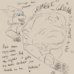 absurd_res anthro avian belly bird bodily_fluids digestion digital_media_(artwork) gremlin hi_res humid hunner imprint internal male onomatopoeia paws rumbling_stomach slime sound_effects sticky struggling stuffing text vore wet