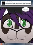 2015 :3 antelope anthro ask_blog black_hair bovid close-up comic conditional_dnp dialogue dialogue_box digital_media_(artwork) english_text extreme_close-up female green_eyes hair kadath mammal multicolored_hair olivia_(kadath) patreon patreon_logo purple_hair smile solo speech_bubble text two_tone_hair url website_logo