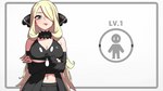 16:9 2023 arm_under_breasts big_breasts black_bottomwear black_clothing black_topwear blep blonde_hair bottomwear breasts cleavage clothed clothing crossed_arms cynthia_(pokemon) drunk_oak female front_view hair hair_over_eye hi_res human human_only mammal nintendo not_furry one_eye_obstructed pokemon pokemon_champion tongue tongue_out topwear under_boob widescreen