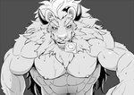 age_progression anthro areola bedroom_eyes biceps blush blush_lines bodily_fluids condom condom_in_mouth eyebrows felid horn inner_ear_fluff lion looking_at_viewer male mammal mane monochrome mouth_hold mumu202 mumu_(mumu202) muscular muscular_anthro muscular_male narrowed_eyes object_in_mouth pantherine pecs seductive sexual_barrier_device smile smiling_at_viewer solo sweat tuft whiskers