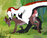 2d_animation animated bambi_(film) bite blue_eyes breed deer dinosaur disney dromaeosaurid duo faline_(bambi) female feral feral_on_feral feral_penetrated feral_penetrating feral_penetrating_feral forest forest_background from_behind_position hi_res hooves long_playtime loop male male/female mammal mating_grip motion_tweening nature nature_background neck_bite no_sound open_mouth penetration plant predator/prey prehistoric_species questionable_consent red_eyes reptile rough_sex scalie sex shtoltz_(artist) specimen_37 standing tail teats theropod tree udders utahraptor vaginal vaginal_penetration webm white_body