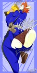 Rating: q
ID: 5582815
Date: 2025-05-19 00:08:12 -0400
Status: active
Score: 8
2025 ambiguous_gender anthro award big_breasts big_butt blue_background breasts butt butt_jiggle butt_slap butt_smack canid canine clothing digital_media_(artwork) duo female fox hi_res huge_butt jiggling mammal masterj291 onomatopoeia panties shocked simple_background slap sound_effects spanking text thick_thighs tight_clothing torn_clothing trophy underwear writing_on_clothes post #5582815