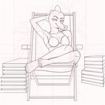 2024 5_toes anthro bea_santello beach_chair bent_arm bent_legs bra breasts chair closed_smile clothing collarbone crate crocodile crocodilian crocodylid digital_media_(artwork) dudles eyelashes feet female full-length_portrait furniture half-closed_eyes hand_behind_head humanoid_feet line_art looking_at_viewer mouth_closed nails narrowed_eyes night_in_the_woods palm_tree plant plantigrade portrait reptile scales scalie scutes sitting smile smiling_at_viewer solo studio toenails toes tree underwear unfinished white_body white_bra white_clothing white_scales white_underwear