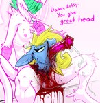 2022 absurd_res animal_genitalia animal_penis anthro art's_desire blonde_hair blood blood_pool blue_body blue_fur bodily_fluids corpse cum cum_through dead_eyes death duo ejaculation equid equine equine_genitalia equine_penis fur genital_fluids genitals gore gore_focus green_eyes hair hi_res horn horn_grab large_teeth mammal mythological_creature mythological_equine mythology necrophilia nosebleed passel_(ralek) penis pink_penis ralek reverse_blowjob sharp_teeth teeth unicorn unknown_species white_body white_fur