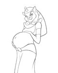 2021 absurd_res anthro belly big_belly breasts clothed clothing convexpert cute_fangs disney disney's_aladdin domestic_cat felid feline felis female hair hand_on_belly hand_on_own_belly headdress hi_res holding_belly long_hair looking_at_viewer mammal mirage_(disney) monochrome navel outie_navel pregnant pregnant_anthro pregnant_female sand_dune side_view smile smiling_at_viewer smirk solo uraeus