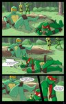 adolescent brother_(lore) brothers_(lore) comic crossed_legs dialogue donatello_(tmnt) english_text flirting flustered forest group hi_res kerchief leonardo_(tmnt) male michelangelo_(tmnt) momorawrr neattea outside plant profanity raphael_(tmnt) reptile scalie sibling_(lore) teenage_mutant_ninja_turtles text tree turtle young