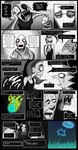 alphys alternate_universe animal_humanoid animated_skeleton bloodshot_eyes bone boss_monster_(undertale) buckteeth clothing comic dialogue duo english_text eye_patch eyewear female fish fish_humanoid glasses hair hi_res horrortale humanoid lizard marine marine_humanoid open_mouth reptile sans_(undertale) scalie skeleton sour-apple-studios speech_bubble teeth text undead undertale undertale_(series) undyne