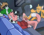 Rating: e
ID: 5339694
Date: 2025-01-30 00:23:17 -0500
Status: active
Score: 69
2025 4_toes absurd_res anthro black_body black_fur blue_eyes bottomless brown_hair chooch clothed clothing covering covering_mouth dipstick_tail domestic_cat english_text feet felid feline felis foot_fetish foot_in_mouth foot_lick foot_play foot_suck footjob framed_picture fur furniture group hair hi_res imminent_orgasm inside licking male male/male mammal markings motion_lines open_clothing open_shirt open_topwear orange_body orange_fur orange_hair penile pillow pink_body pink_fur pink_hair plaid sex shaking shirt signature simple_background sofa sofa_sex sound_effects sucking sweater tail tail_markings takathekitty text toe_in_mouth toe_suck toes tongue topwear trembling trio tuxedo_cat vinzin_(artist) voltekaru wall_(structure) white_body white_fur post #5339694