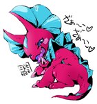 bandai_namco blue_eyes bow_tie claws clothing digimon digimon_(species) elizamon feral forked_tongue frilly frilly_clothing odenzzi pink_body pink_scales scales solo tongue tongue_out