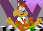 3_toes 3d_(artwork) 3d_background 4_fingers anthro ball_of_yarn balls blue_eyes bobcat bottomless bottomless_anthro bottomless_male bound brown_ear_tips bubsy bubsy_(series) bubsy_bobcat butt butt_from_the_front checkerboard_(object) cheek_tuft claws clothed clothing colored digital_drawing_(artwork) digital_media_(artwork) dipstick_ears djonskin ear_markings erection exclamation_point facial_tuft fangs feet feet_up felid feline finger_claws fingers foot_focus fur genitals hand_on_knee hand_on_leg holding_penis humanoid_feet humanoid_genitalia humanoid_heel humanoid_penis knees_bent knees_up legs_tied lynx male mammal masturbation mixed_media multicolored_body multicolored_ears multicolored_fur orange_body orange_fur penis pink_penis pinup plantigrade pose shirt shirt_only smile soles solo string teeth tied_balls toes toonpimp topwear topwear_only tuft two_tone_body two_tone_feet two_tone_fur white_clothing white_sclera white_shirt white_topwear yarn yellow_balls yellow_body yellow_fur